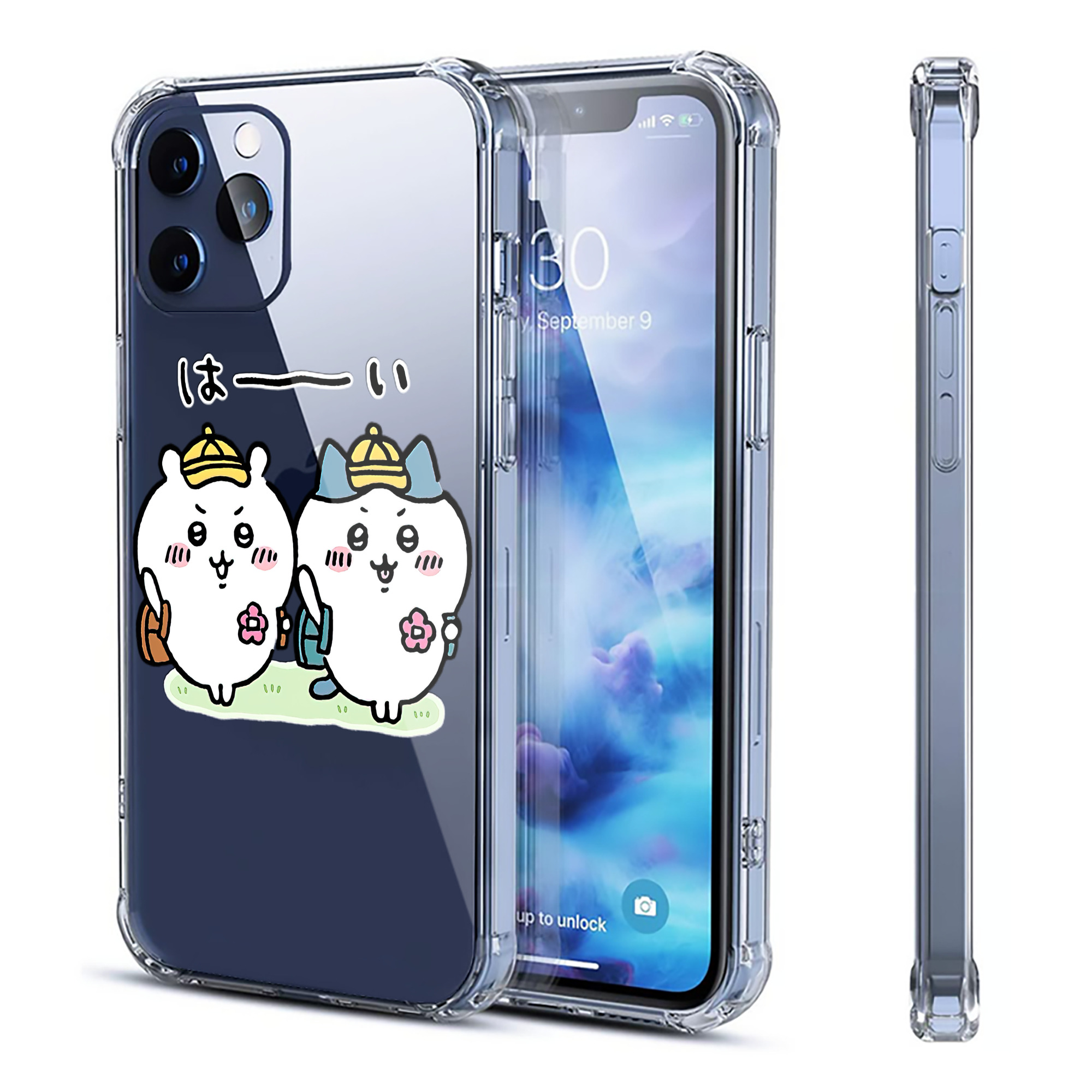（画像用） ちいかわ ハチワレ Chii-kawa hachiware 【iPhone 12シリーズ対応】透明スマホケース（クリアソフトケース）